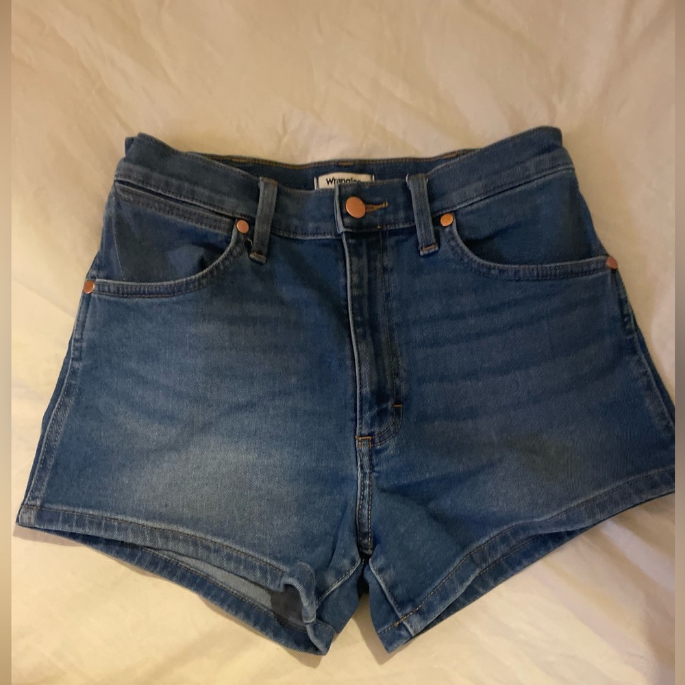 Wrangler Blue High-Rise Jean Shorts